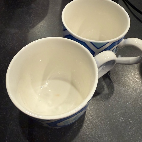 Jonathan Adler Hexagonal Blue and White Mugs - Picture 2 of 6